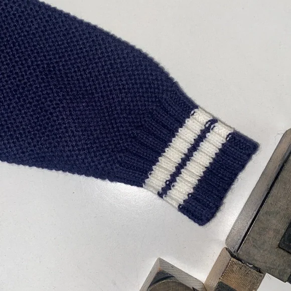 🆕HOPE & HENRY Infant Organic Navy Shawl Collar/Elbow Patches Cardigan Sweater - Picture 4 of 10